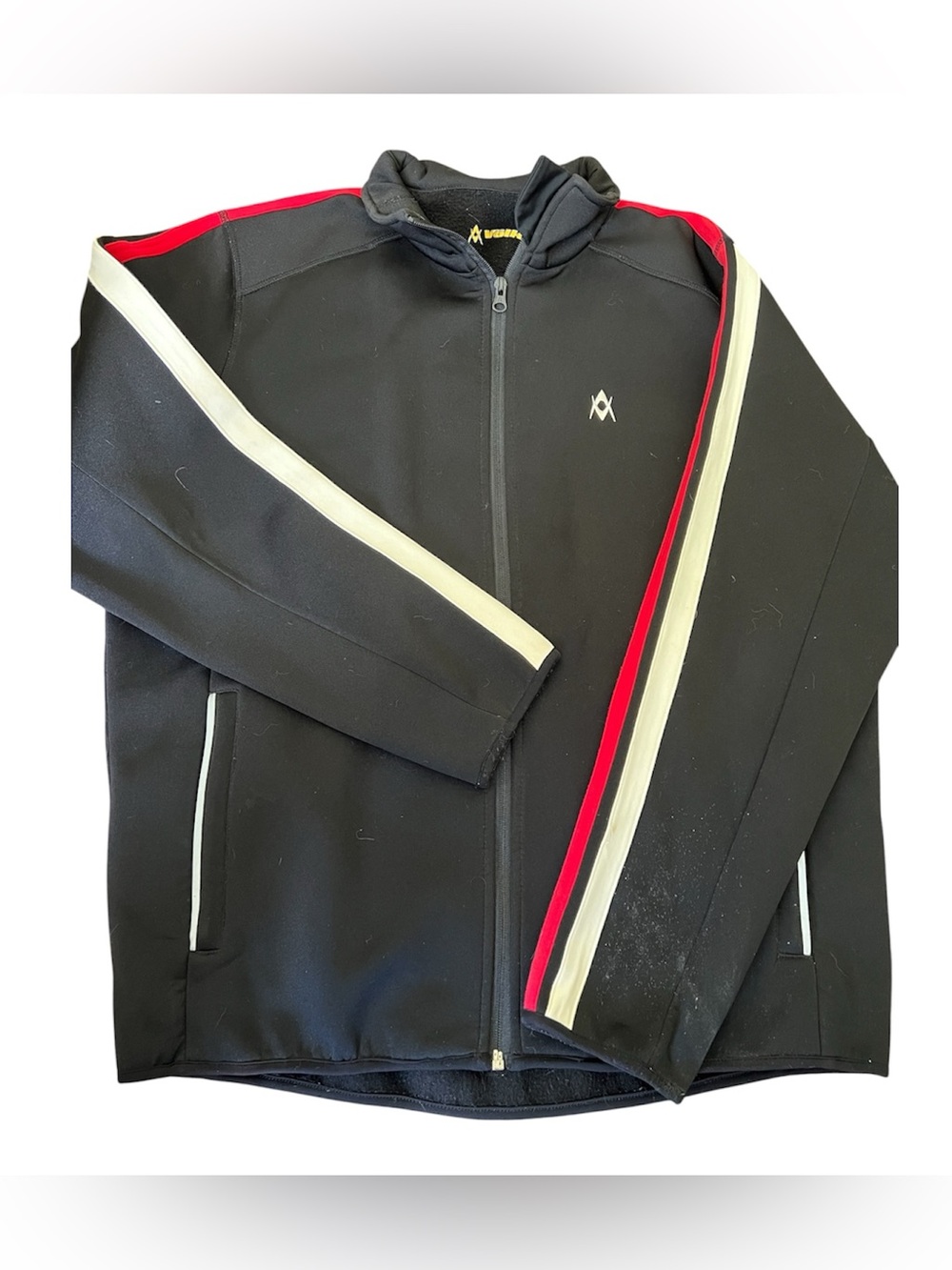 VOLKL Black Track Jacket red/white stripes size L